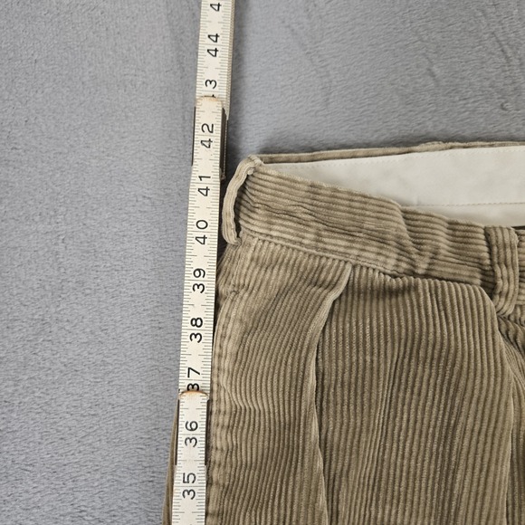 Polo Ralph Lauren Andrew Pleated Corduroy Pants Tan Khaki W38 Vintage 90s - Picture 11 of 11